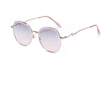 Imagem de Óculos de sol feminino design de moda sem aro óculos de sol feminino vintage moldura de liga clássica tons de designer óculos, 2, tamanho único