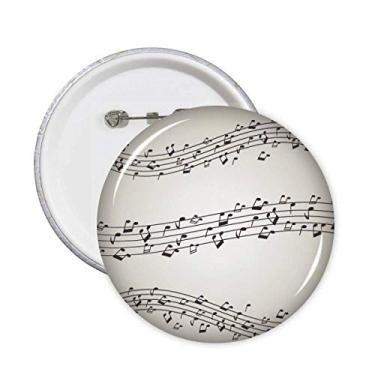 Imagem de Elegante música preta 5-le pinos crachá botão redondo decoração de roupas 5 peças