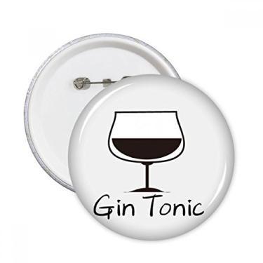 Imagem de Emblema de gin tónico redondo pinos crachá botão decoração acessório 5 peças