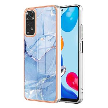Imagem de Capas de armadura de mármore bonitas compatíveis com Xiaomi Redmi Note 11 11S capas de silicone moldura de simplicidade anti-queda proteção à prova de choque capa traseira (4, Redmi Note 11)