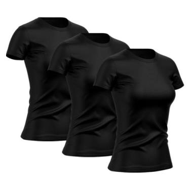 Imagem de Kit 3 Camisetas Feminina Dry Básica Lisa Proteção Solar Uv Térmica Cam