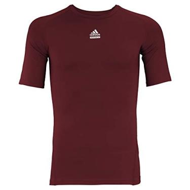 Imagem de Camiseta masculina Adidas Techfit Cut & Sew de manga curta, Maroon, 3X-Large