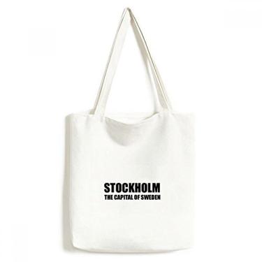 Imagem de Bolsa de lona Stockholm, a capital da Suécia, sacola de compras, bolsa casual