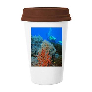 Imagem de Peixe oceano Mergulho Pessoas Coral Science Nature Caneca Café Copo Cerâmica Copo Copo
