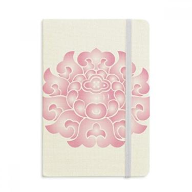 Imagem de Caderno de flores de flor de lótus com capa dura em tecido oficial diário clássico