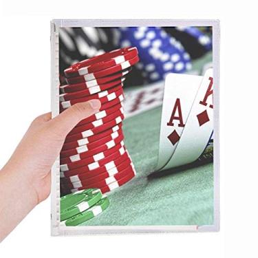 Imagem de Fichas de foto para jogos de pôquer espalhados, caderno, folhas soltas, diários recarregáveis, artigos de papelaria