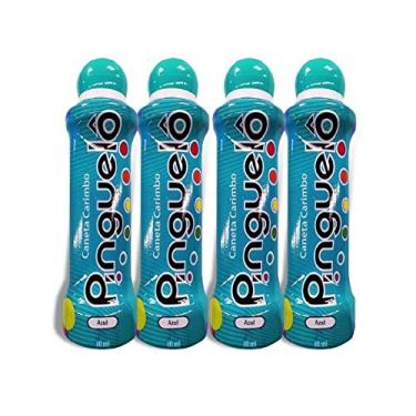 Imagem de Kit 4 Canetas Carimbo Pinguelô De 80ml Marcador De Bingo - Azul