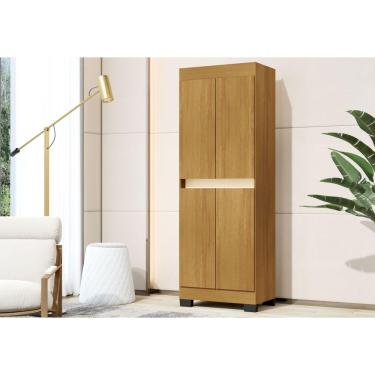 Imagem de Armário Multiuso Escritório Quarto 4 Portas Gael Bege com Perola- Rede Móveis