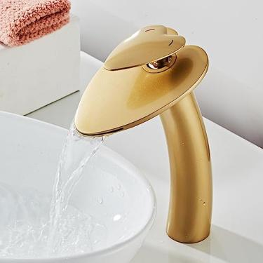 Imagem de Torneira de lavatório em cascata Misturador de água quente e fria Torneira de pia de banheiro Torneiras de lavatório montadas no convés, SLT222LO, LG