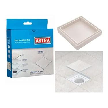 Imagem de Ralo Oculto Invisível Piso Seco Quadrado Astra 10x10 Branco