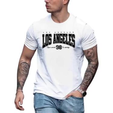 Imagem de Camiseta Masculina Streetwear Los Angeles New World 98 100% Algodão - 