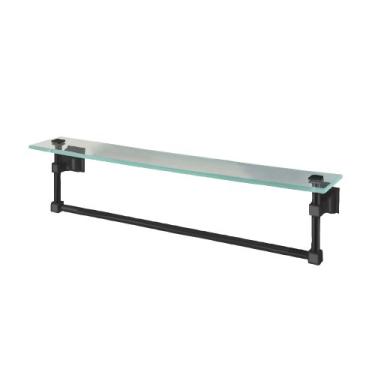 Imagem de American Standard 2555.034.068 Barra de toalha de 60 cm com prateleira de vidro temperado transparente, bronze escuro