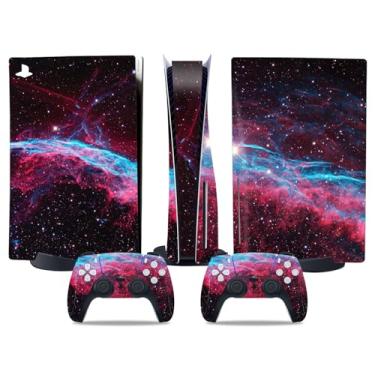 Imagem de Skin Wrap para PS5 Disc Edition, adesivo de vinil para console e controle sem fio (nebulosa)