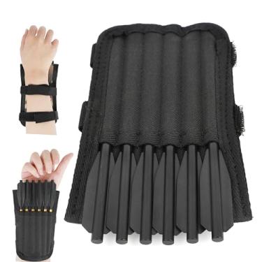 Imagem de HNZMDY Capa Oxford Mini Crossbow Bolt Quiver, preta, comporta 12 peças de flecha