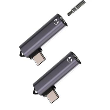Imagem de Adaptador de áudio USB C para 3,5 mm (pacote com 2) para iPhone16 15 Pro para Apple Tipo C AUX Cabo de fone de ouvido compatível com Samsung DAC Cabo de fone de ouvido para iPad, adaptador de fone de