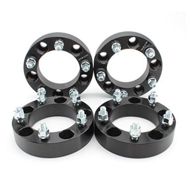 Imagem de ZY WHEEL 4 peças espaçadores de roda 1,5" (38 mm) espessura 5x5,5 (5X139.7) Parafuso padrão 108 mm Furo do cubo com parafusos de 1/2" para Dodge Ram 1500, Ford F100 F150 E100 E150 Bronco, Jeep CJ3 CJ5 CJ6 CJ7 Scrambler Preto