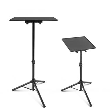 Imagem de PYLE Suporte de tripé universal PRO para laptop – computador, livro, equipamento de DJ com altura ajustável de até 100 cm com tamanho de placa de 35,5 x 28 cm – para escritório, casa, palco, estúdio