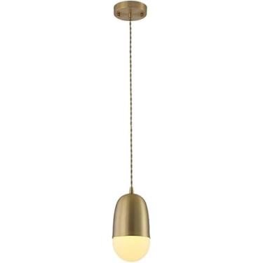 Imagem de Luminária Pendente Glod Para Ilha De Cozinha Lâmpada Pendurada Moderna Para Sala De Jantar Luzes Penduradas Ajustáveis Com Sombra De Vidro Para Quarto Corredor Bar Loja, 1PACK