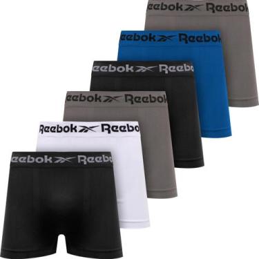 Imagem de Kit 6 Cuecas Boxer Reebok Cueca Poliéster Masculina Box Sem Costura Or