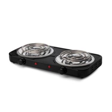 Imagem de Fogareiro Elétrico Espiral 2 Bocas 127V Preto 2000W Camping Acampament