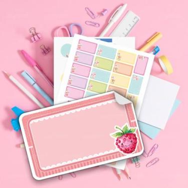 Imagem de Kit Etiquetas Escolares Infantis 02 Tema Frutas Etiquetas Adesivas para Identificação de Material Escolar