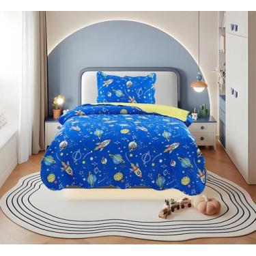 Imagem de Kit Colcha Solteiro Infantil Menino Dupla Face Estúdio Mix Corttex - E