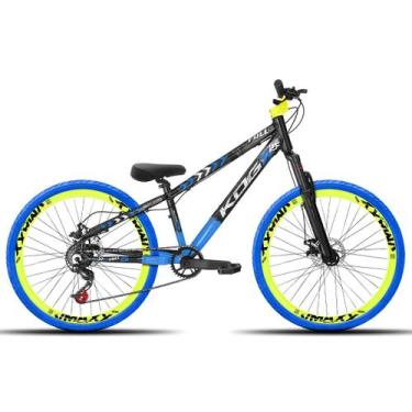 Imagem de Bicicleta aro 26 KOG Freeride Kit Single Pneus Flame, Preto, Azul 1