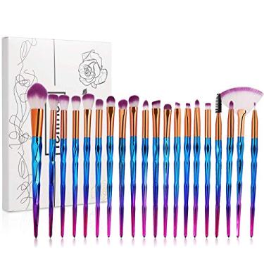 Imagem de Tenmon Pincéis de maquiagem 20 peças Conjunto de pincéis de maquiagem de unicórnio Premium sintético Base pincel de mistura de blush sombra corretivo pincéis cosméticos Kit de pincéis