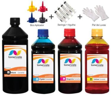 Imagem de Kit 4 Tinta Para HP Ink Tank 116 GT51 GT52 e GT53 1 Litro Black e 500m
