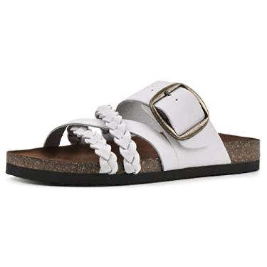 Imagem de WHITE MOUNTAIN Sandália feminina com palmilha curativa, Branco/Couro, 37