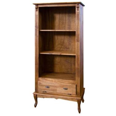 Imagem de Estante de Madeira Antique com 2 Prateleiras e 1 Gaveta - 1016 - Meyer
