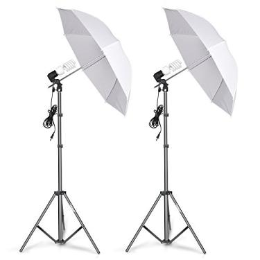 Imagem de EMART Kit de Iluminação de Guarda-Chuva para Fotografia, Luzes Refletoras Contínuas de Retrato Fotográfico de 400 W 5500 K para Câmera de Estúdio de Vídeo, Filmagem À Luz do Dia (2 Pacotes)