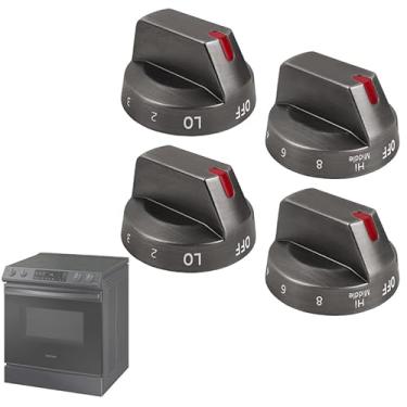 Imagem de Botões de substituição DG94-03500A/Z atualizados para fogão elétrico Samsung, DG94-03500Y DG94-03500Z Serve para Samsung Range NE63T8111SG NE63T8311SG - Melhor resistência ao calor e ao desgaste