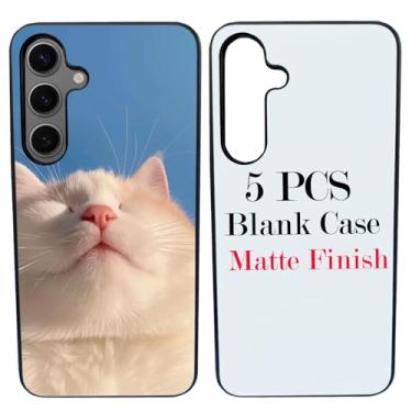 Imagem de JUSTRY Capa de telefone em branco sublimação 5 peças para Samsung Galaxy S25, fácil de sublimar DIY 2 em 1 capa 2D de borracha macia para impressão de subtransferência de calor + pacote de atacado