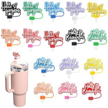 Imagem de 16 peças lindas tampas de palha para copos, 10 mm 1 cm topo de palha para copo Stanley 30 e 1,134 g Stanley Cups acessórios presentes para mulheres lembrancinhas de festa