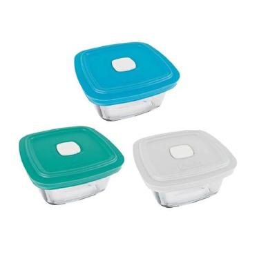 Imagem de Kit 3 Potes Vidro Marinex Facillita 1L Quadrado Cor Sortida - Nadir Fi