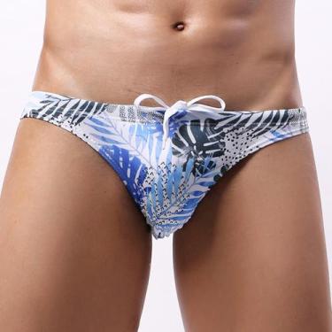 Imagem de Roupa íntima masculina Calção de banho com estampa baixa e suave para 