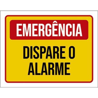 Imagem de Kit 5 Placas Emergência Dispare O Alarme 36X46