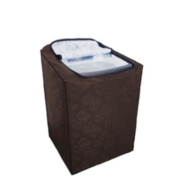 Imagem de Capa Para MáQuina De Lavar Roupa Com ZíPer, Capa ImpermeáVel AjustáVel Tamanhos 8kg A 15kg, Capa Protetora Para Lavadora Com Fechamento Seguro(10kg,Marrom)