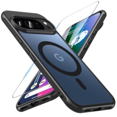 Imagem de Cum2giff Capa magnética à prova de choque atualizada para Google Pixel 10/10 Pro com protetor de tela, [compatível com MagSafe], capa de telefone de grau militar de 3,5 m, fina, translúcida, fosca