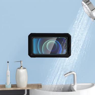 Imagem de Suporte de telefone de chuveiro à prova d'água - capa giratória de 360°/480°, retrátil e ajustável, mantém seu celular seguro contra água, ideal para banheiro, suportes de parede, acessórios de