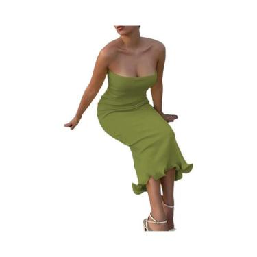 Imagem de Vestido Midi Sem Mangas Com Rendas E Patchwork Para Mulheres, Look Sex