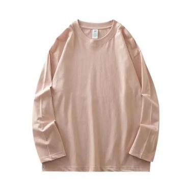 Imagem de Camisetas Masculinas De Manga Longa Em Algodão Primavera 2025, Cores S