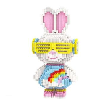 Imagem de Conjunto de blocos de construção HONLANCH Animal Rainbow Rabbit 2000 u