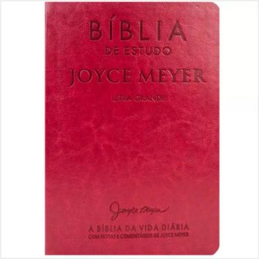 Imagem de Bíblia de estudo joyce meyer  letra grande  nvi  capa luxo vinho  índi