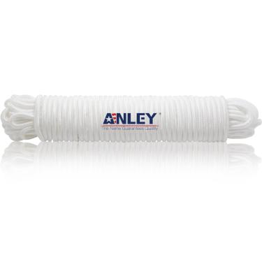 Imagem de Anley 50 pés x 1/4 "Flag Pole Halyard corda, adequado para escalada, balanço, barraca de acampamento, varal e barcos - trançado duplo, compatível com mastros de até 25 pés (branco)