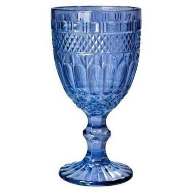 Imagem de Jogo De 6 Taças Vidro P/Água Brand Azul Escuro 345ml  Bon Gourmet