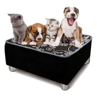 Cama Quadrada Para Cachorro Ou Gato Luppet Rosa Xadrez GG