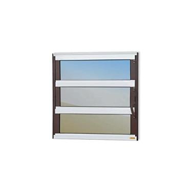 Imagem de Janela de Aluminio Basculante Elite Vidro Reflex 60cm x 40cm Brimak Mix Corten