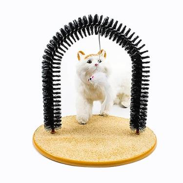 Imagem de Gato Auto-groomer, Anel De Cerdas Escova Gato Arco Com Gato Coçar Almofada Gato Escova De Cabelo Gato Volta Scratcher Gato Massageador Para Gatos Internos